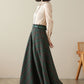 Swing Long wool plaid skirt 5260