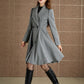 Fit and flare gray womens wool coat 5365