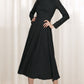 Classic Black Linen Midi Dress 5601