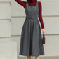 Gray sleevelss wool dress with belt 6427