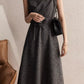 Gray sleeveless winter wool dress women 5277