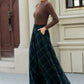 A line maxi plaid winter wool skirt 5451