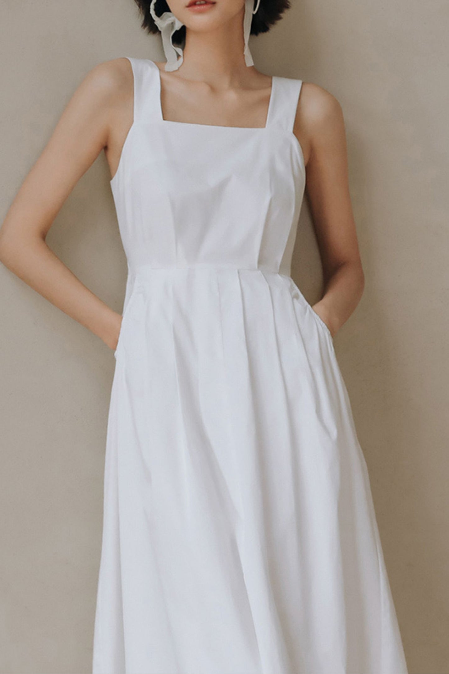 Prom summer white cotton beach dress L0602