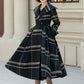 Fit and flare striple winter wool coat 5454