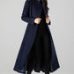 Dark blue A-Line Wool Coat 4506