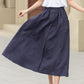 Button up midi summer linen skirt 4944