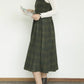 Sleeveless plaid autumn wool dress women 5414