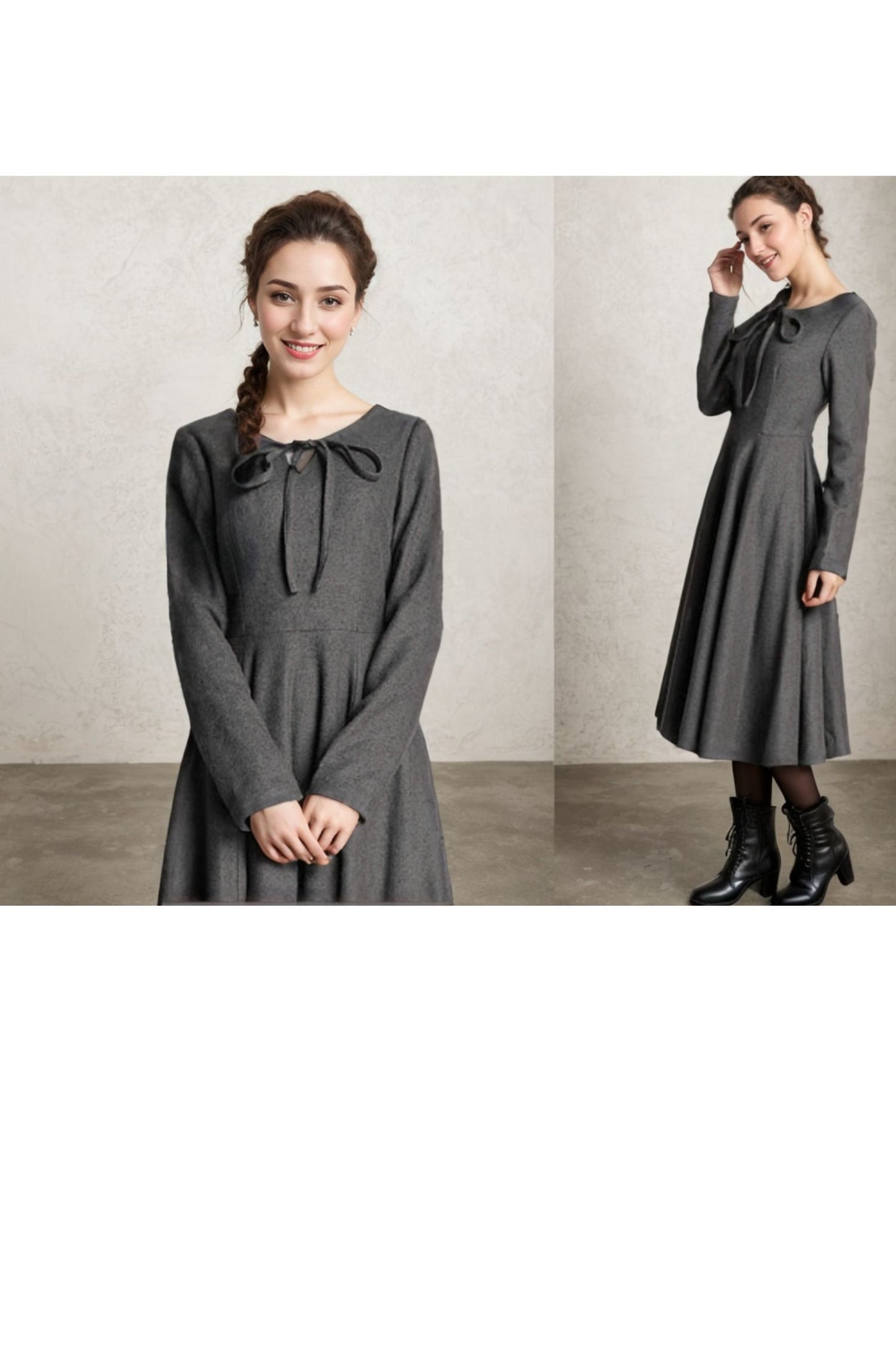 Midi wool dress with keyhole detail 5271