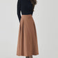 Retro midi winter womens wool skirt 4527