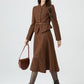 Brown short winter wool coat women 5317