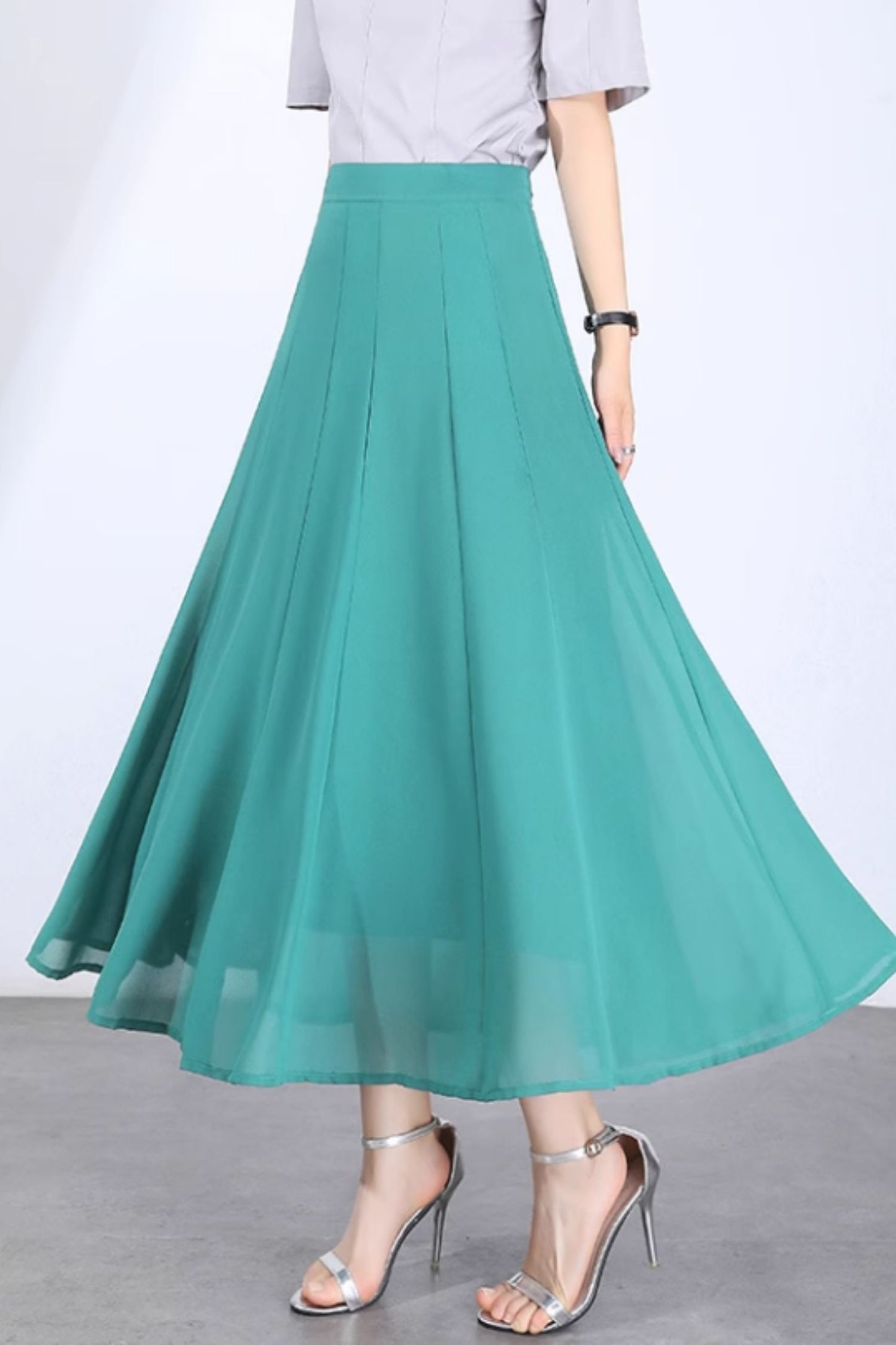 Summer swing a line maxi chiffon skirt 6128