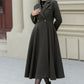 Army green double breasted winter wool coat 5459