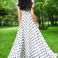 Black and white maxi summer chiffon dress 5158