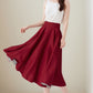 Midi circle linen summer skirt for women 5070