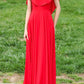Fit and flare red prom chiffon dress with cape 5029