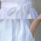 White wedding wrap linen dress women 5620