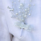 White wedding wrap linen dress women 5620