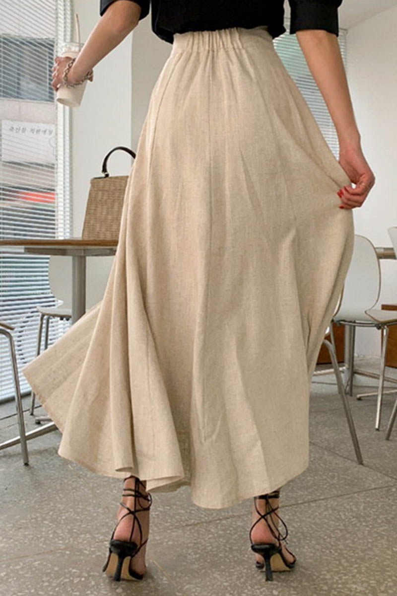 irregular high low linen skirt for summer 4341