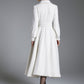 White Princess Swing Wool Coat – Bridal Wedding Winter Wrap Coat with Belt 3880