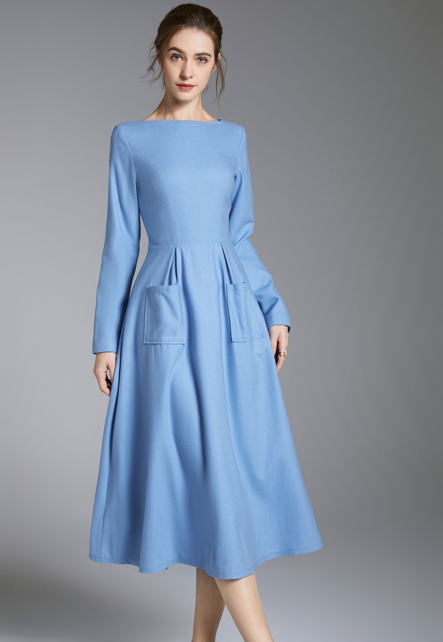 warm long sleeve maxi wool dress 3891- Size XS #CK2202423