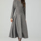 A-Line winter gray wool dress 4548