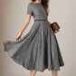 Gray swing summer linen dress 5068