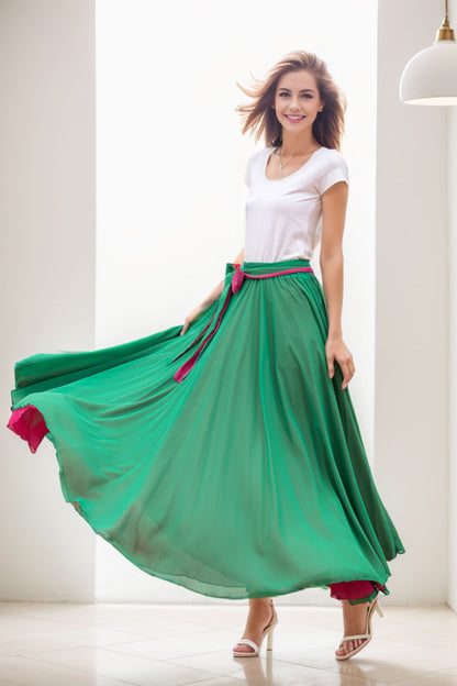 Swing womens summer maxi chiffon skirt 2752