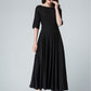 Elegant fit and flare little black dress 1458