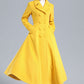 Yellow Winter Long Wool Coat Women 3234