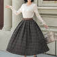 A line plaid midi winter wool skirt 5315