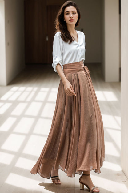 Summer Swing Chiffon maxi Skirt 5133