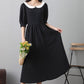 Vintage inspired cotton linen dress 2559