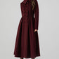 Burgundy princess winter wool coat 4517