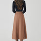 Retro midi winter womens wool skirt 4527