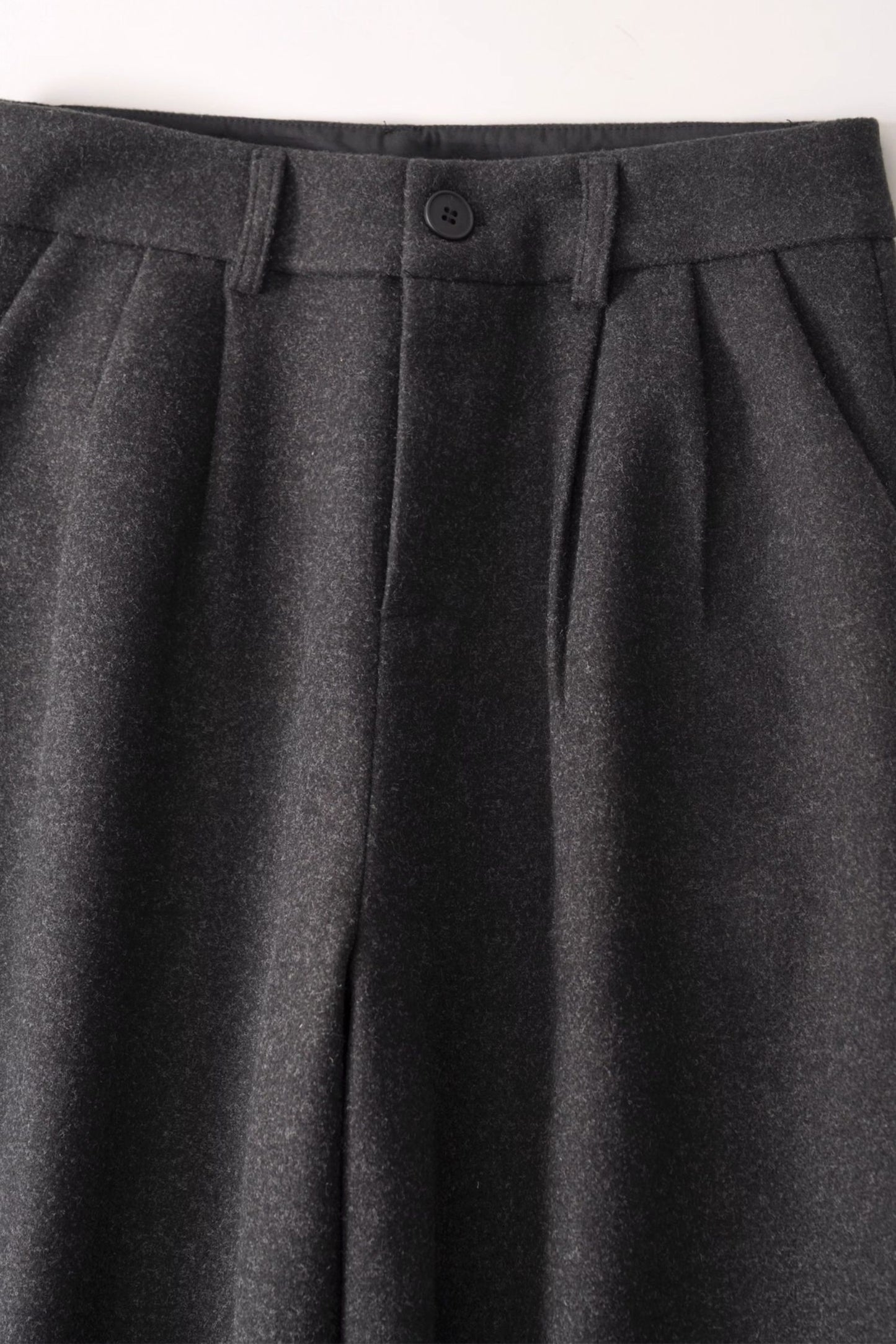 Gray wide leg wool pants women 6224