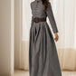 Vintage inspired maxi pleated linen dress 5126