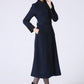 Handmade Wool Coat – Vintage Mandarin Collar Winter Maxi Overcoat 1061