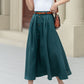 Dark Green Midi skirt with pockets 4970