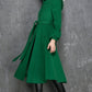 Maxi swing wool coat in Green 1347#