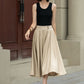 Swing midi summer linen skirt women 5238