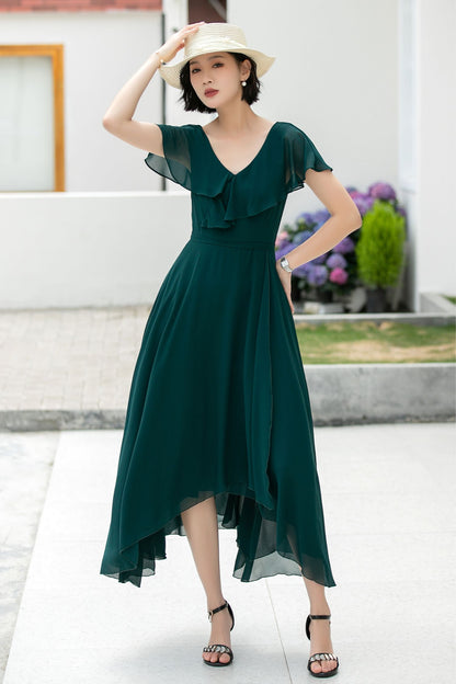 green swing summer chiffon dress 5990 - XS #CK2500343