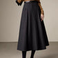Handmade Wool Skirt – Classic Gray Winter Pleated Midi with Pockets 6357