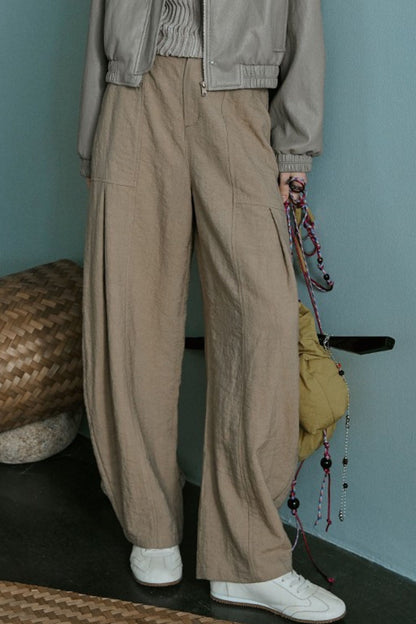Wide leg loose fitting linen pants 6232