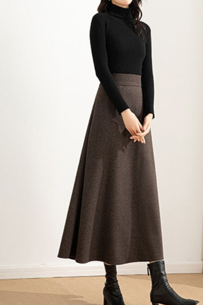 A line winter wool skirt women 6215