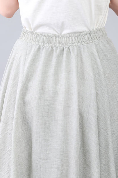 Elastic Waist Swing Causal Long Plus Size Skirt 3559