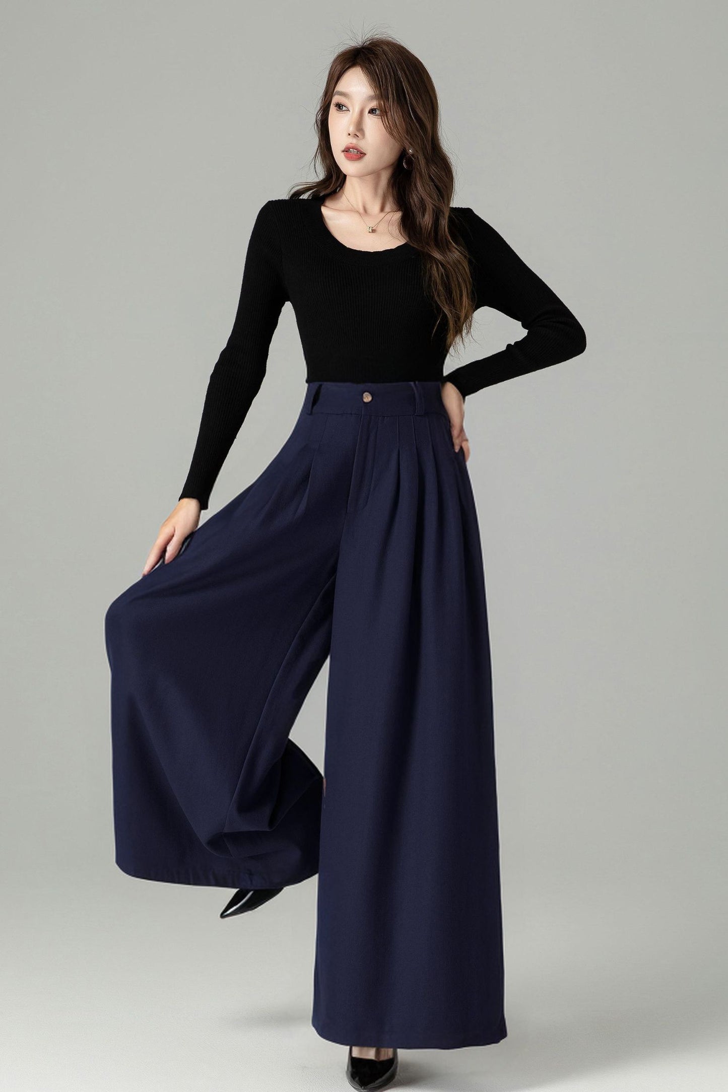 Women's Pleated Wool Pants 5241