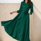 Green swing linen shirt dress for women 5122
