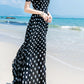 Black and white polka dot prom chiffon dresses HY0030