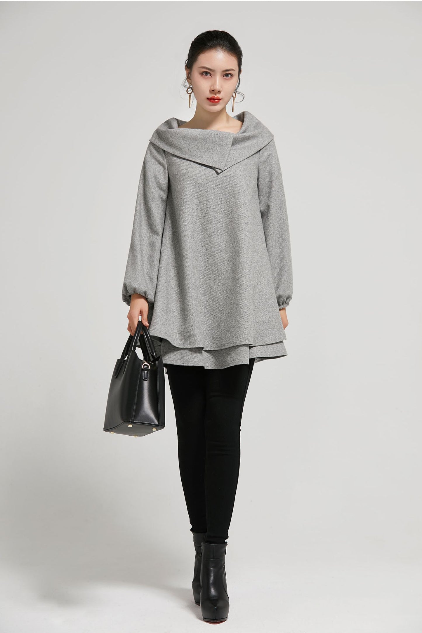 Wome's  wool tuic dress in grey 2310