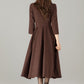 Vintage Wool Blend Midi Dress – Handmade Fit and Flare Winter Dress with Pockets | Xiaolizi 6495